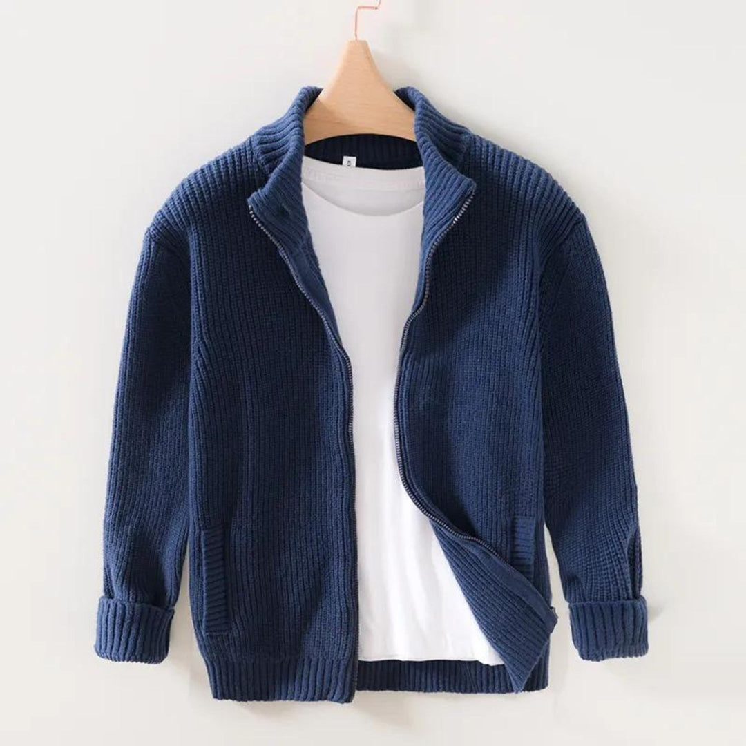 LIAM | Herren Strickpullover Jacke mit Reißverschluss
