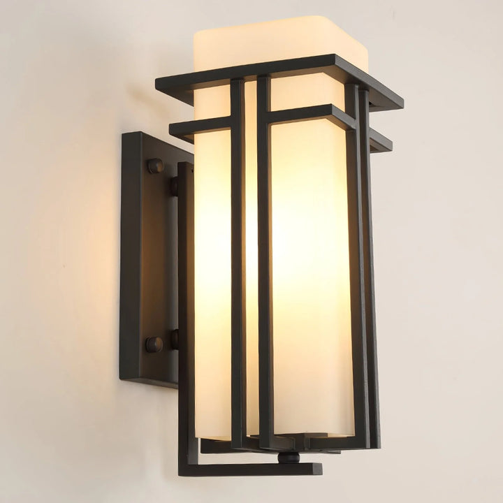 Krajewski Retro Industriedesign Glas Außenwandleuchte 8