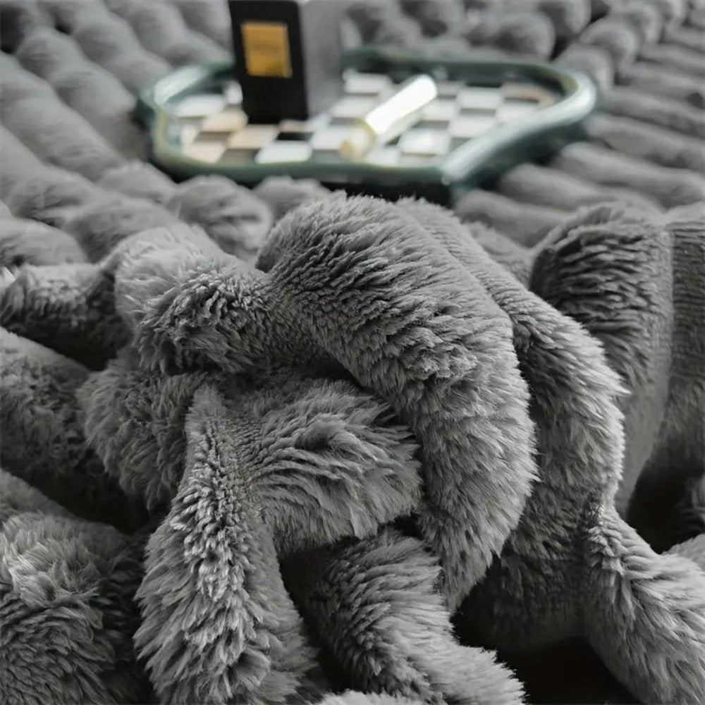 Kuscheldecke Beige Größe M Polyester für Erwachsene 4
