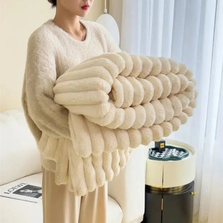 Kuscheldecke Beige Größe M Polyester für Erwachsene 7