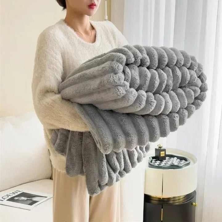 Kuscheldecke Beige Größe M Polyester für Erwachsene 8