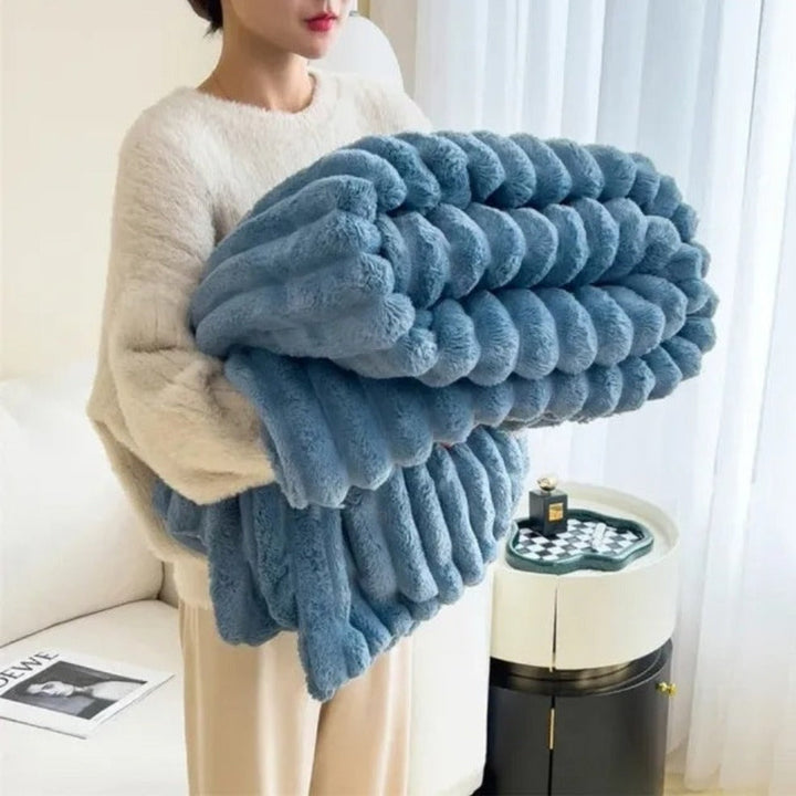 Kuscheldecke Beige Größe M Polyester für Erwachsene 9