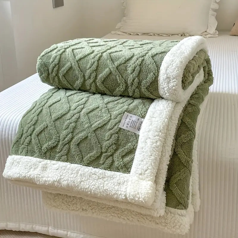 Kuscheldecke Grau 150x200 cm Sherpa Fleece Wende-Decke für Gemütlichkeit 10