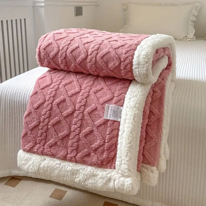 Kuscheldecke Grau 150x200 cm Sherpa Fleece Wende-Decke für Gemütlichkeit 7