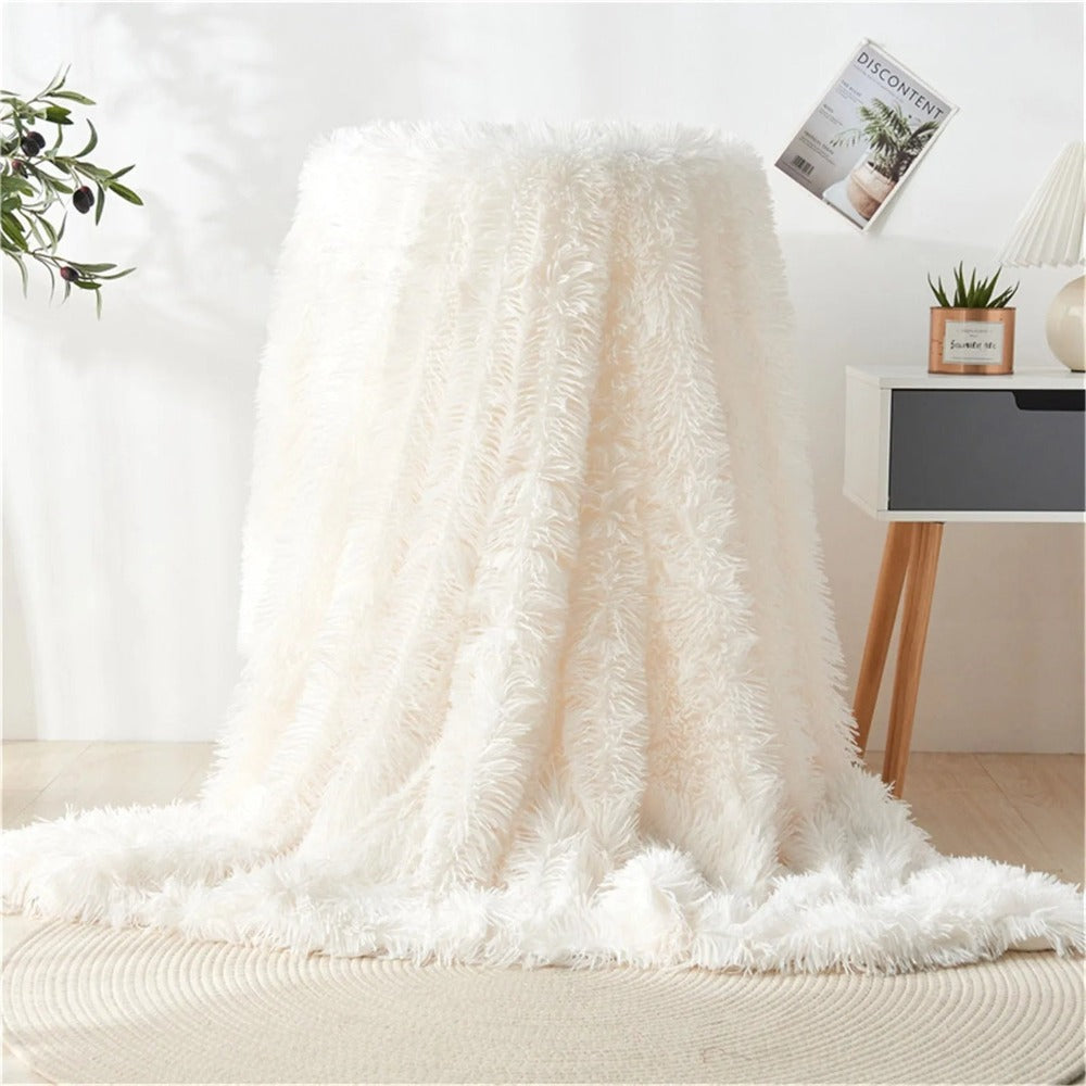 Kuscheldecke Grau Kunstfell für Erwachsene Super Weich Atemaktiv 0