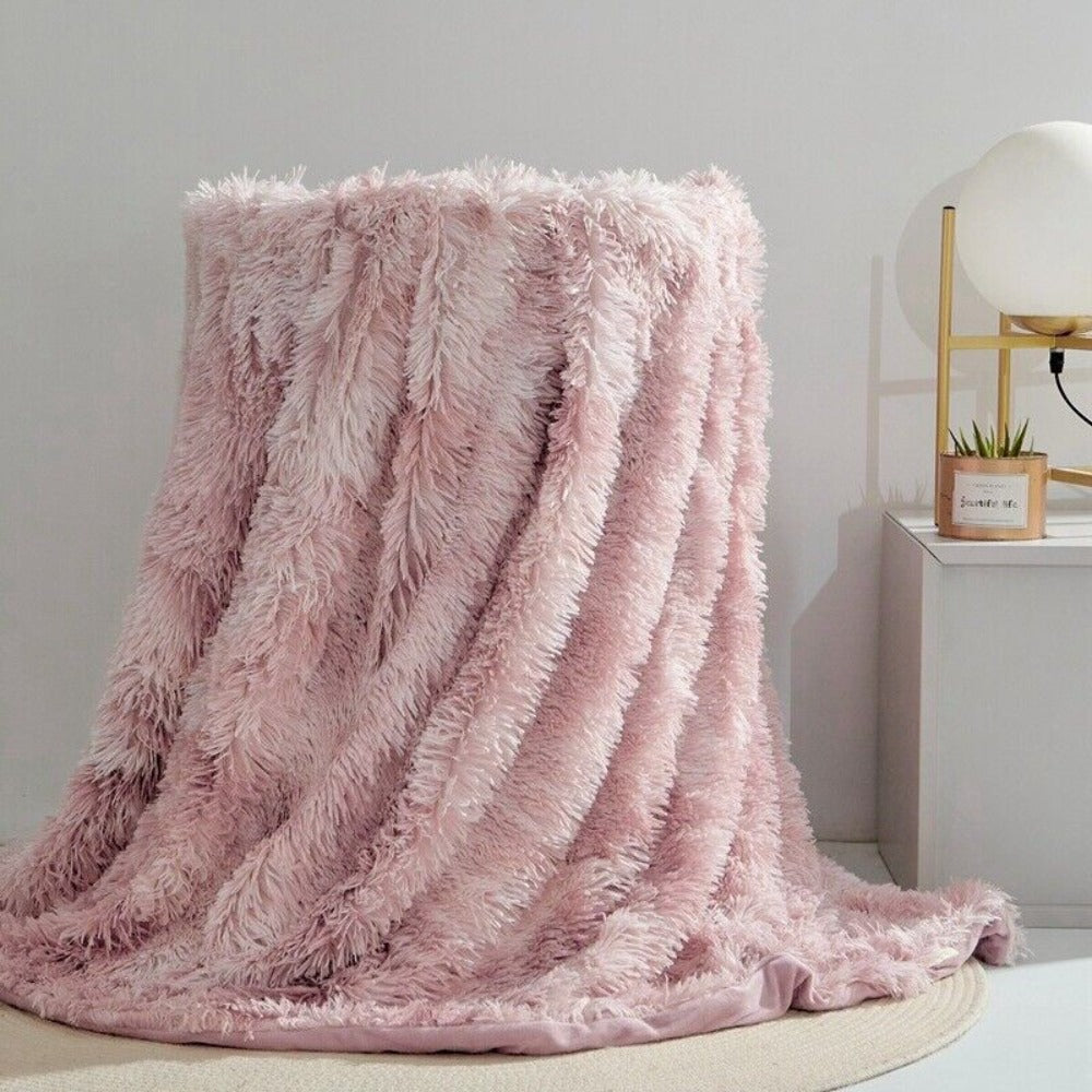 Kuscheldecke Grau Kunstfell für Erwachsene Super Weich Atemaktiv 1