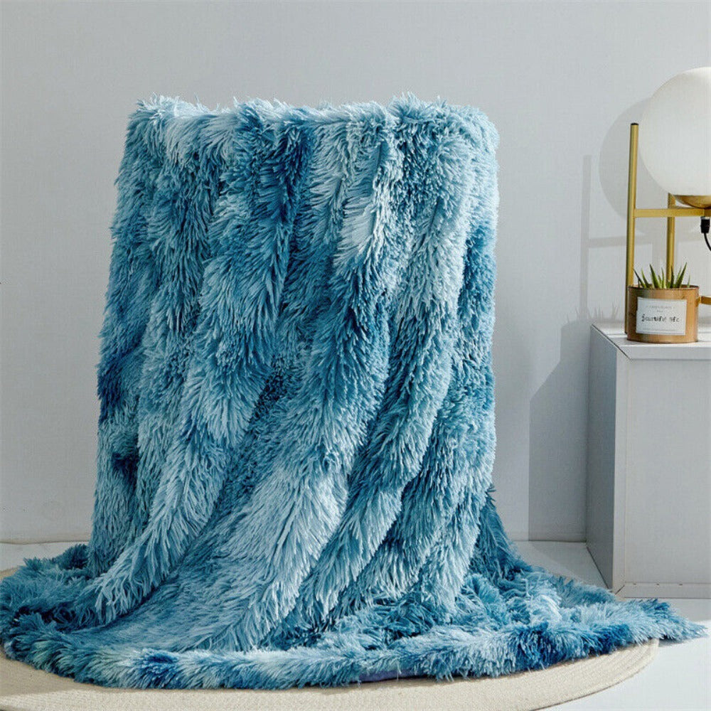 Kuscheldecke Grau Kunstfell für Erwachsene Super Weich Atemaktiv 2