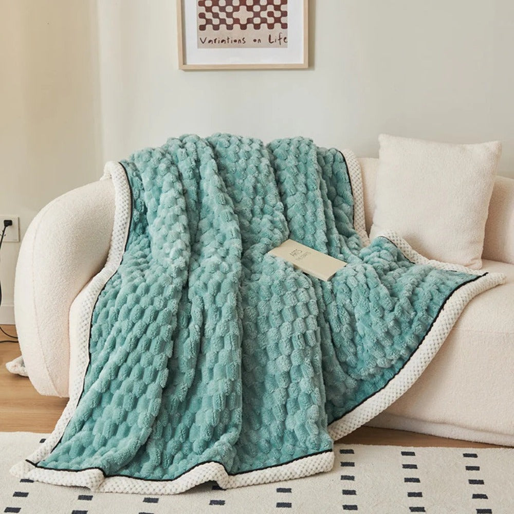 Kuscheldecke Grau Sherpa Fleece für Erwachsene 7