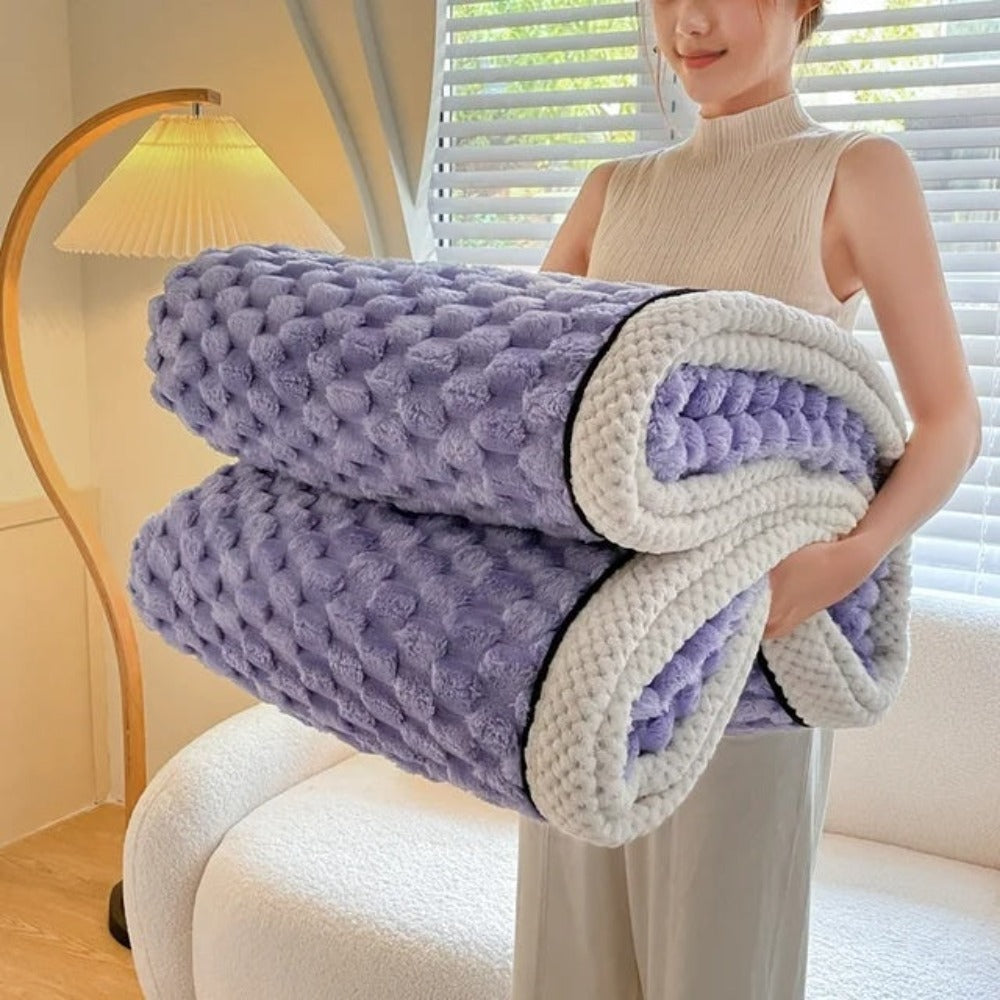 Kuscheldecke Grau Sherpa Fleece für Erwachsene 9
