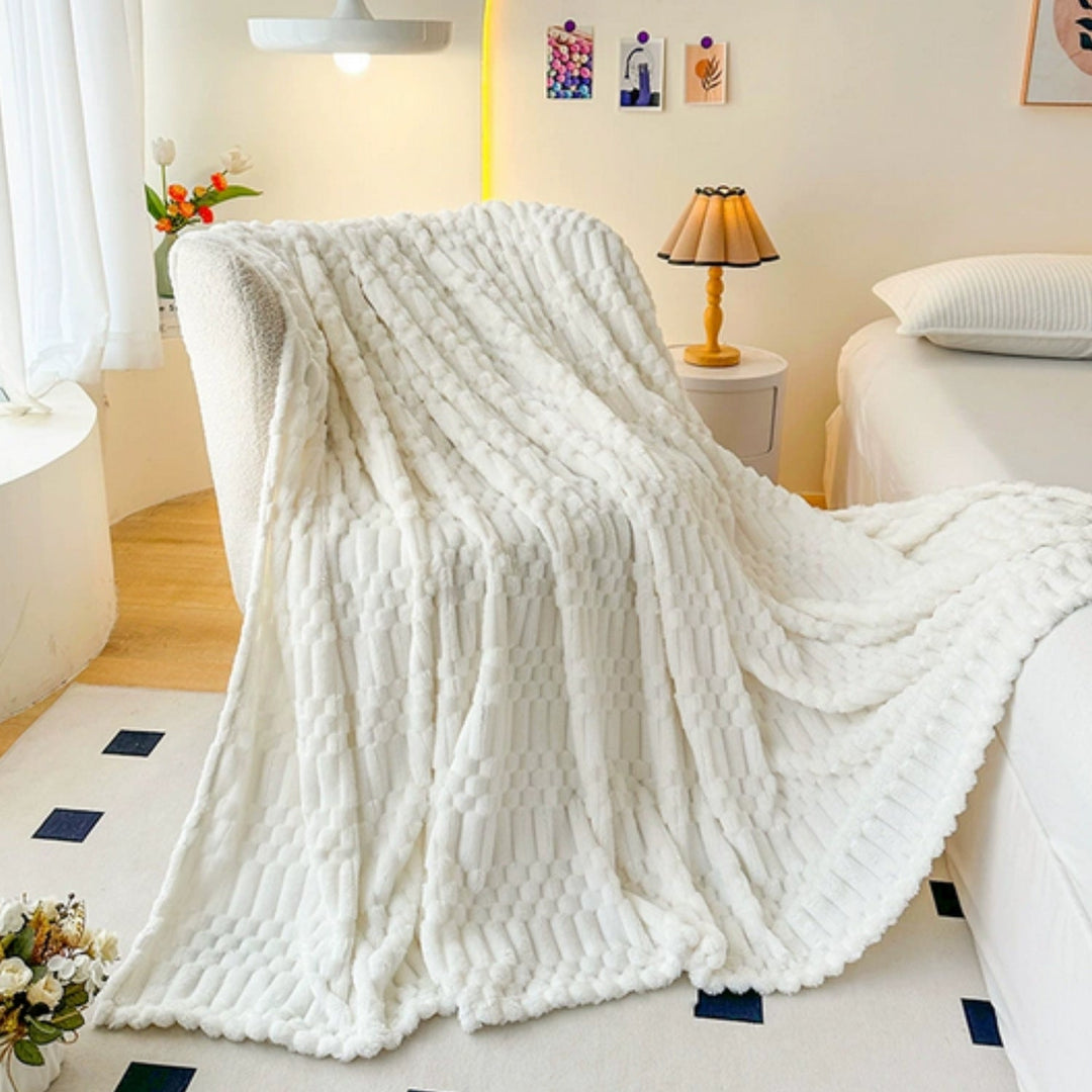 Kuscheldecke für Damen und Herren aus Mikrofaser mit Pebble-Muster, Ultra-weich und Gemütlich 2