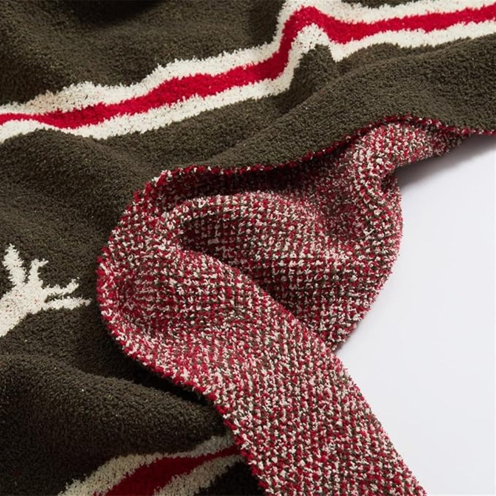Kuscheldecke für Erwachsene mit Hirschmotiv aus weichem Mikrofaser 3