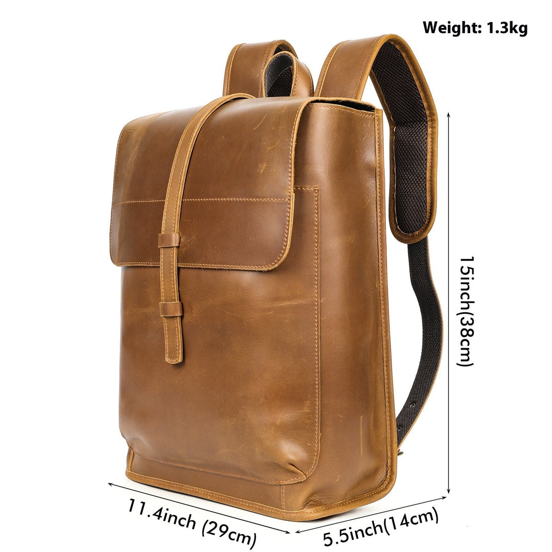 Leder Pferd Leder Outdoor Tasche Große Kapazität Freizeit Laptop Reise Rucksack 5