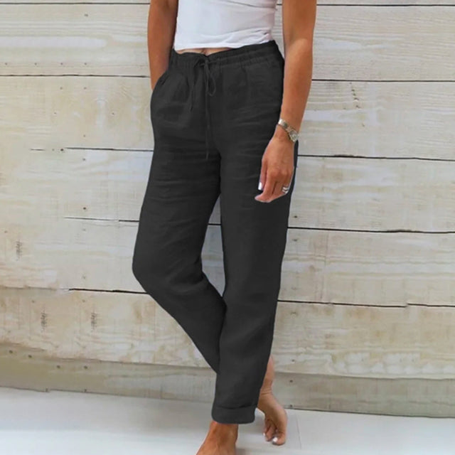 Leichte Damen Sommerhose mit Kordelzug für entspannte Tage 0