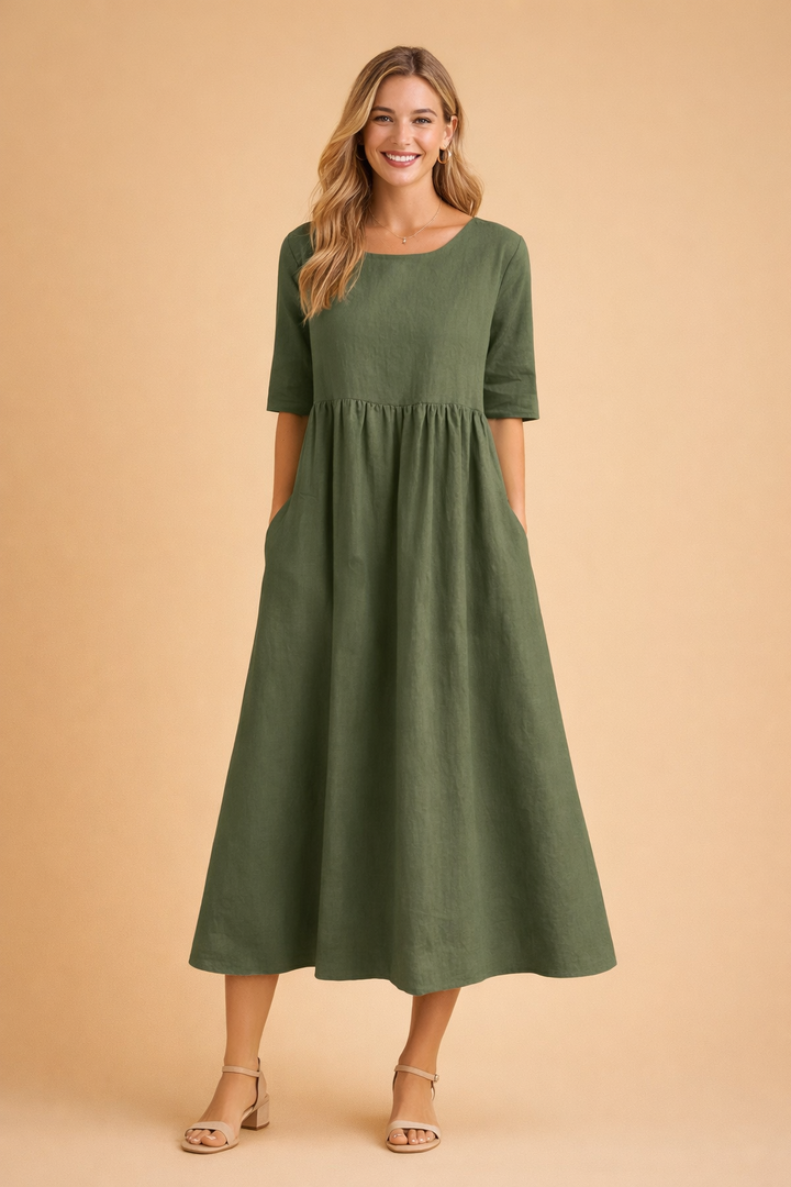 Leichtes Sommerkleid Damen Midi Elegant Vielseitig für Freizeit und Gartenparty 4