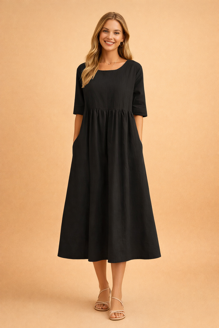 Leichtes Sommerkleid Damen Midi Elegant Vielseitig für Freizeit und Gartenparty 5