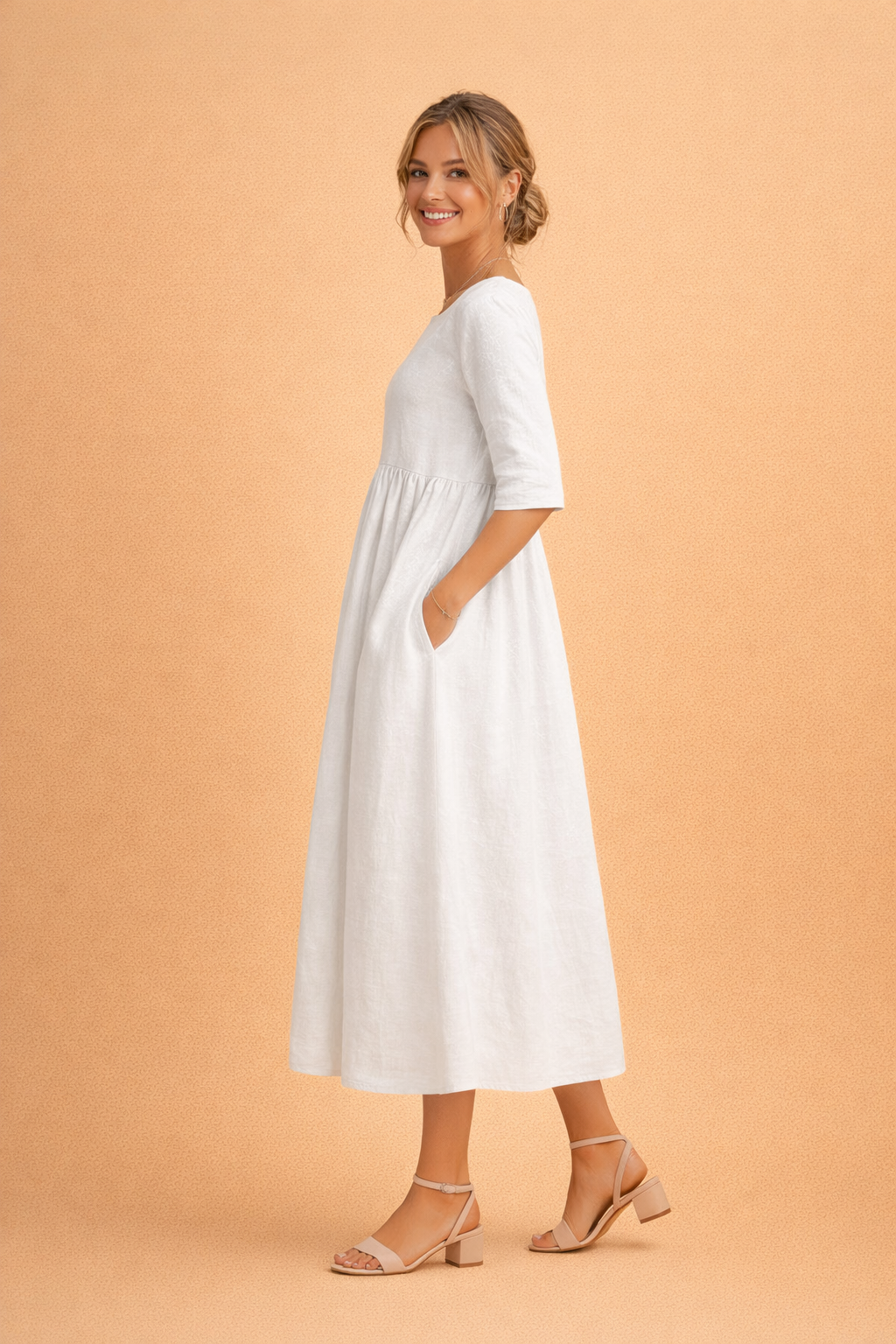 Leichtes Sommerkleid Damen Midi Elegant Vielseitig für Freizeit und Gartenparty 7