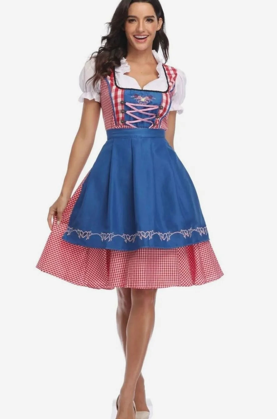 Luisa | Damen Oktoberfest Trachtenkleid Schulterfreies Dirndl-Mini 0