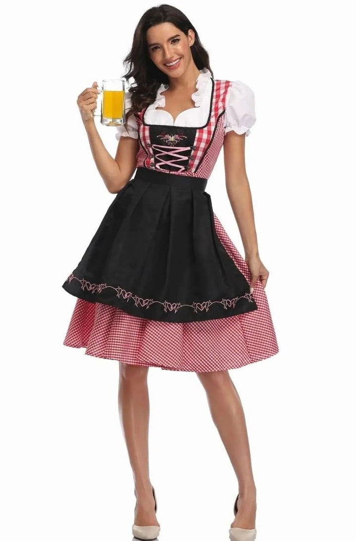 Luisa | Damen Oktoberfest Trachtenkleid Schulterfreies Dirndl-Mini 7