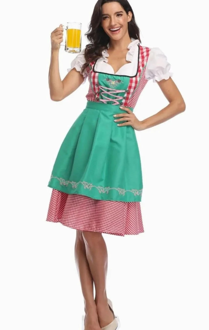 Luisa | Damen Oktoberfest Trachtenkleid Schulterfreies Dirndl-Mini 8