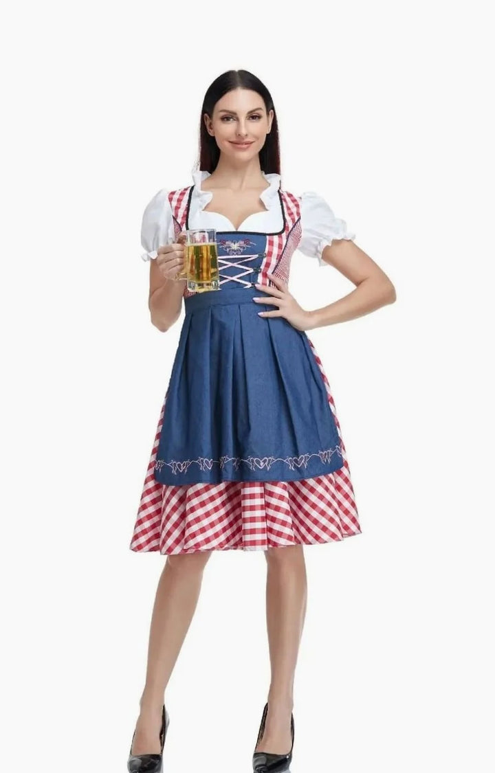 Luisa | Damen Oktoberfest Trachtenkleid Schulterfreies Dirndl-Mini 9