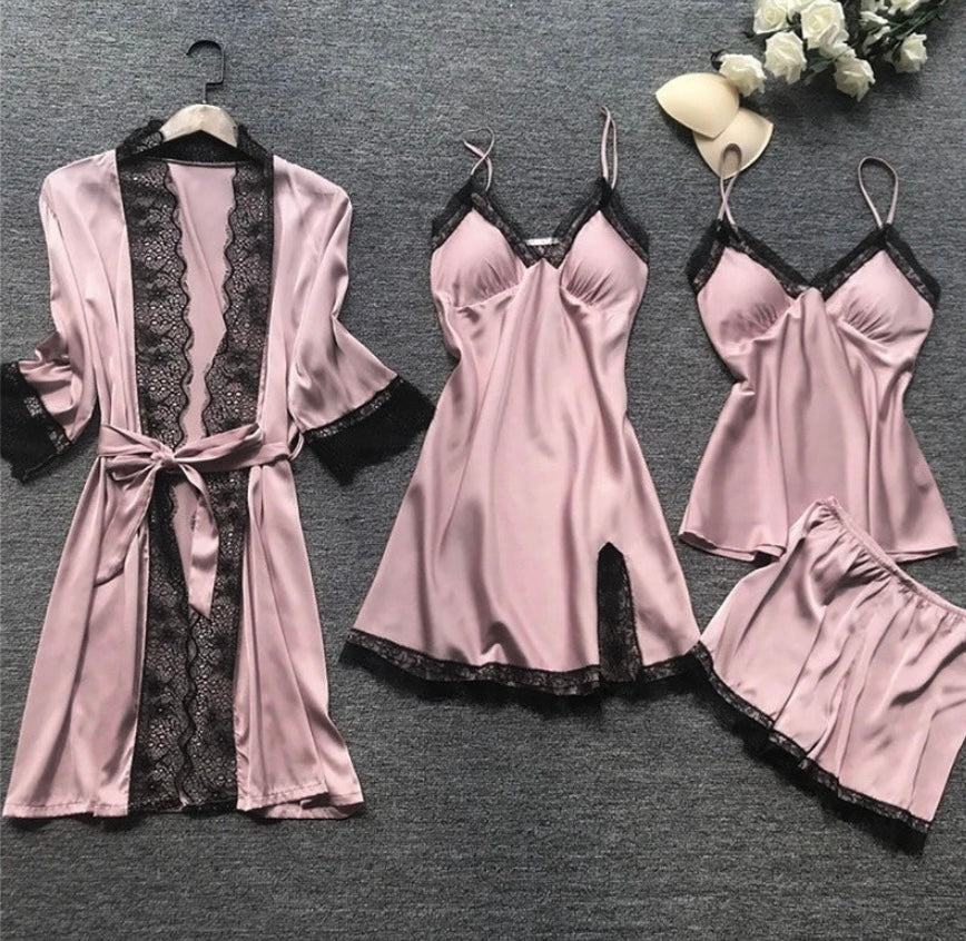 Luxuriöse Satinen Pyjama Set - Luna 0