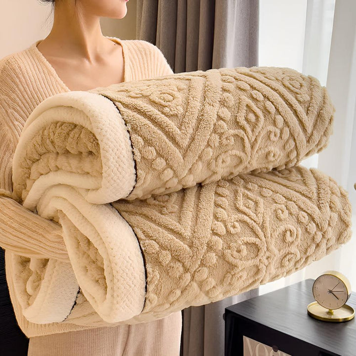 Luxuriöse Sherpa Decke für Damen mit Mandala Design 9