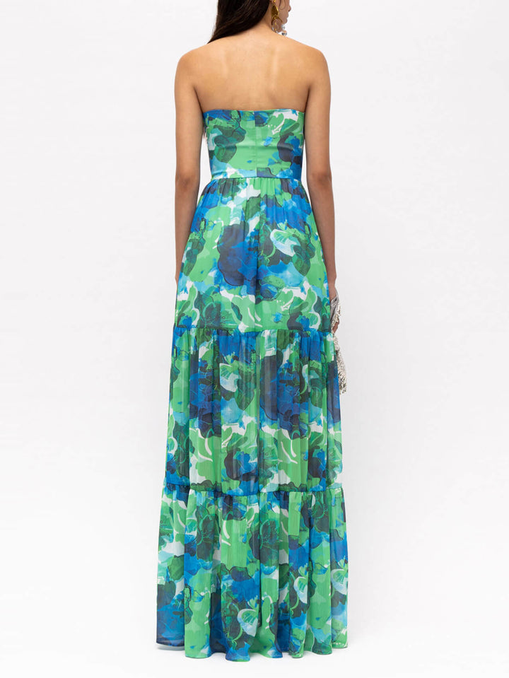 STEPHANIE | Elegantes Blumendesign Tube-Maxikleid