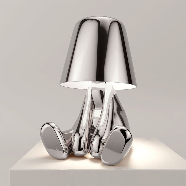 Mistero | Goldene skulpturale Tischlampe 5