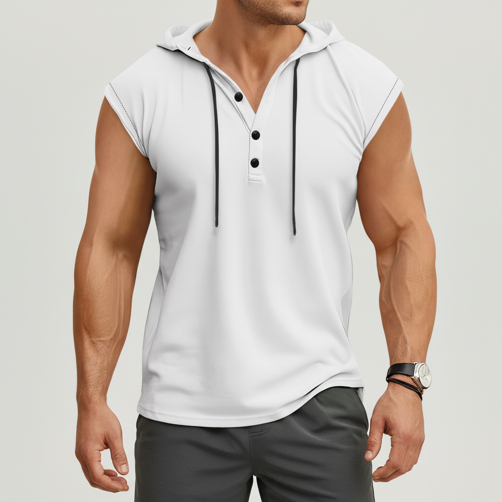 Mouwloos Henley Tanktop - AeroVibe 0