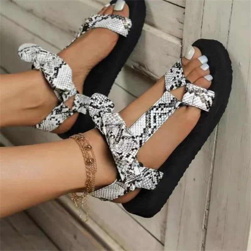DELIA | Leopardenmuster Flache Sommerschuhe