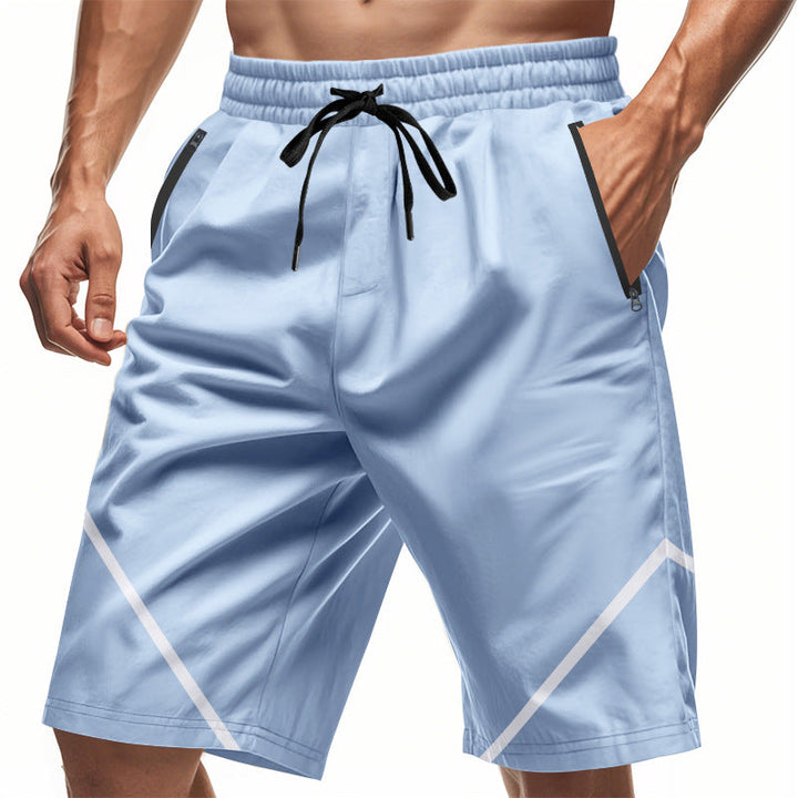 Herren -sportliche Shorts - schneller trockener, leichter Stoff - lose Passform - Knielänge - Reißverschluss in Taschen-4