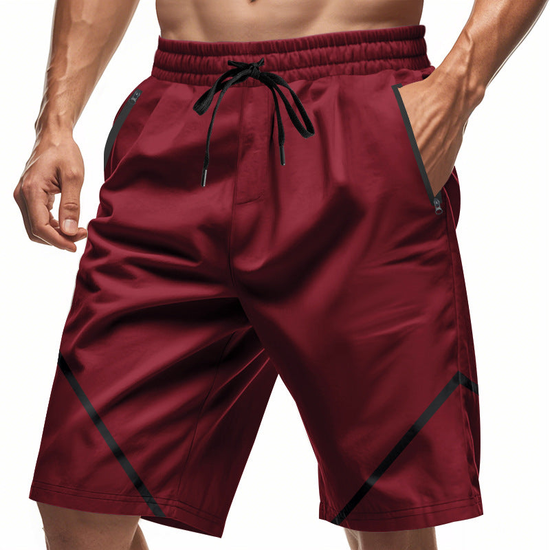 Herren -sportliche Shorts - schneller trockener, leichter Stoff - lose Passform - Knielänge - Reißverschluss in Taschen-3
