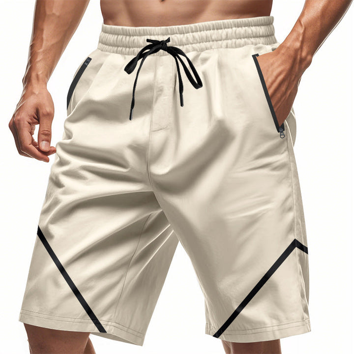  Herren -sportliche Shorts - schneller trockener, leichter Stoff - lose Passform - Knielänge - Reißverschluss in Taschen-2