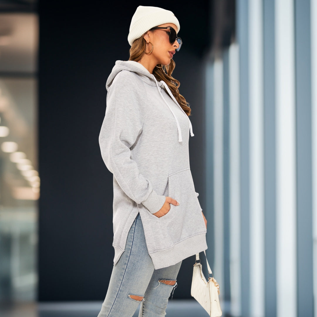 Audrey | Bequemes Oversize-Kleid mit Kapuze für Damen