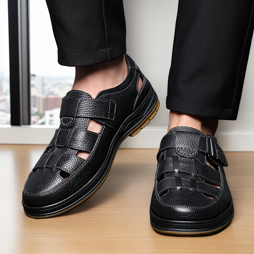 Orthopädische Ledersandalen für Herren mit Arch Support und geschlossenen Zehen 0