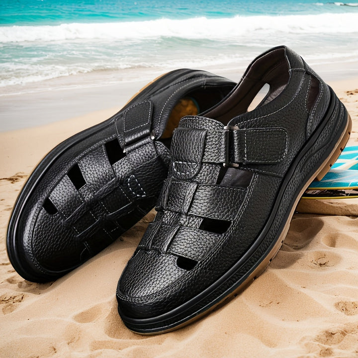 Orthopädische Ledersandalen für Herren mit Arch Support und geschlossenen Zehen 2