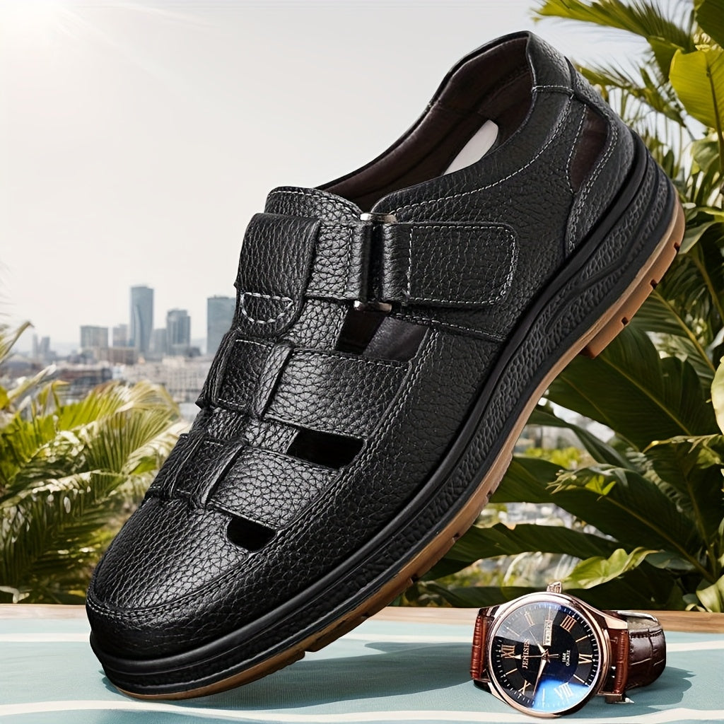 Orthopädische Ledersandalen für Herren mit Arch Support und geschlossenen Zehen 3
