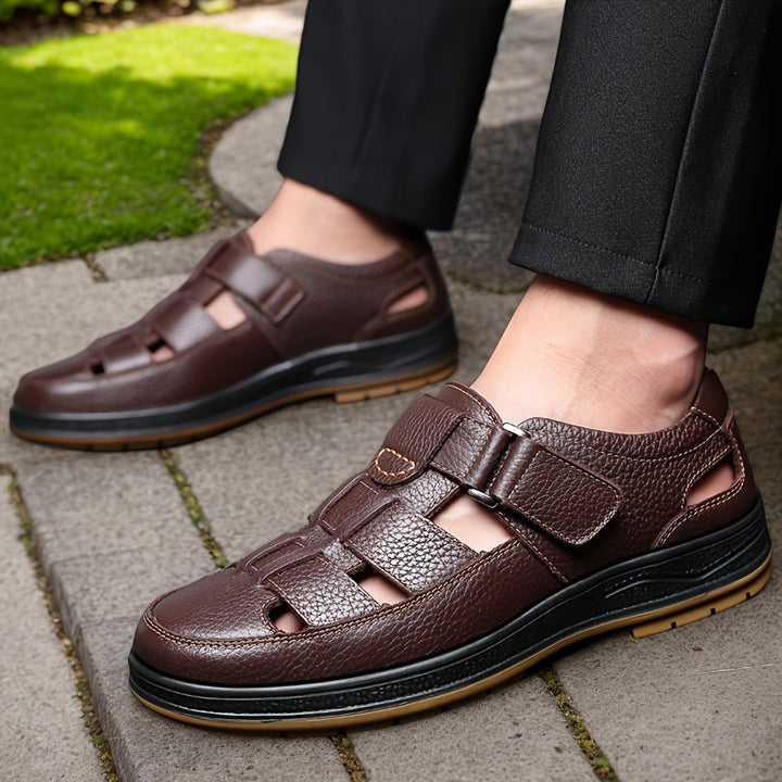 Orthopädische Ledersandalen für Herren mit Arch Support und geschlossenen Zehen 4
