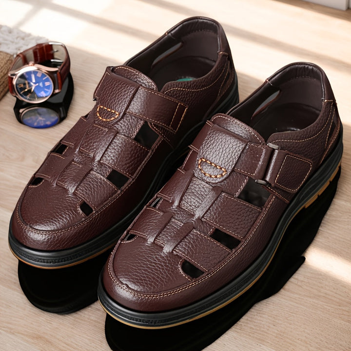 Orthopädische Ledersandalen für Herren mit Arch Support und geschlossenen Zehen 6