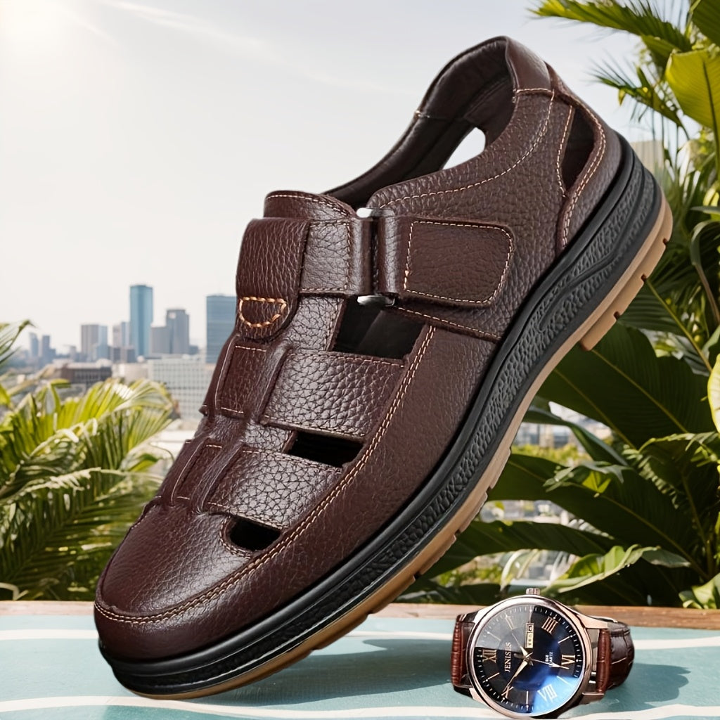 Orthopädische Ledersandalen für Herren mit Arch Support und geschlossenen Zehen 7