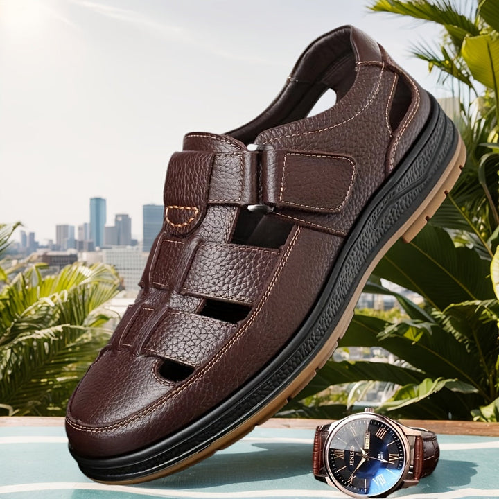 Orthopädische Ledersandalen für Herren mit Arch Support und geschlossenen Zehen 7