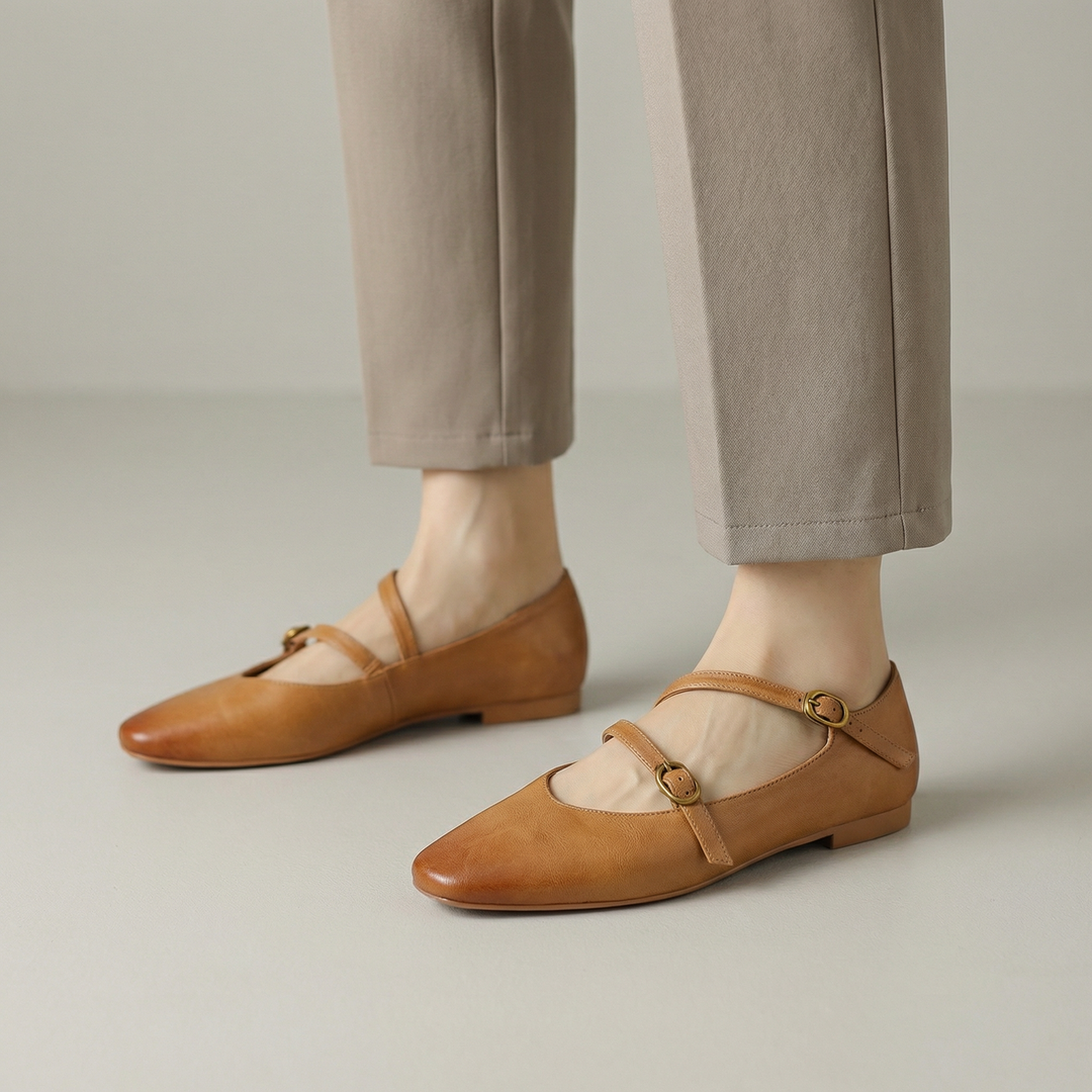 Orthopädische Mary Jane Damenschuhe mit Riemen und Schnalle 0