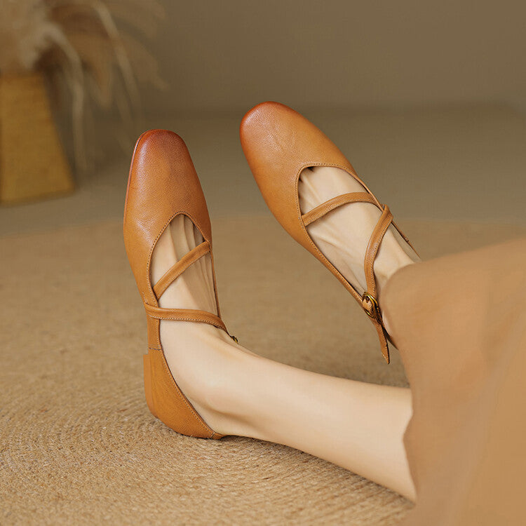 Orthopädische Mary Jane Damenschuhe mit Riemen und Schnalle 1
