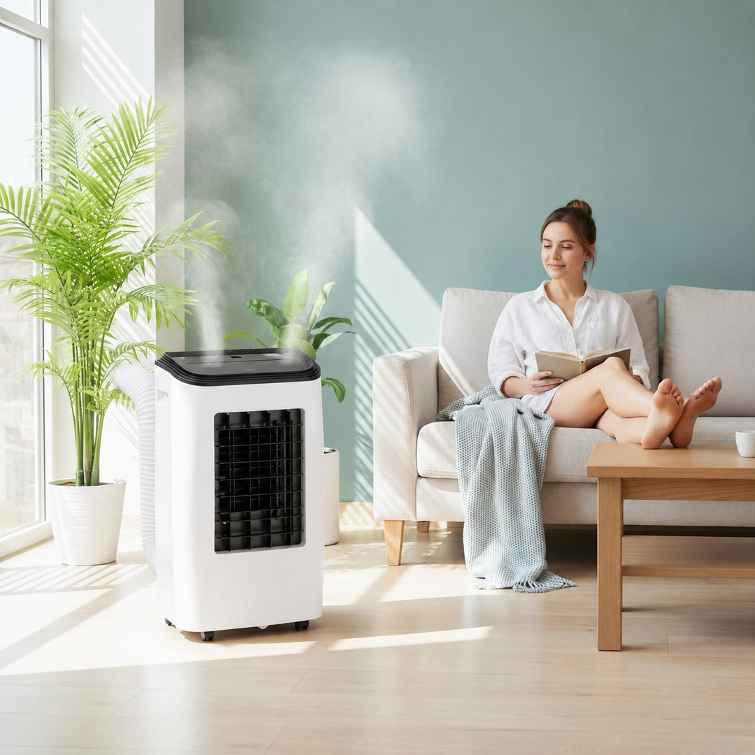 Portable Air Cooler AC – Mobiler Luftkühler mit Wasserkühlung, 3 Stufen und Oszillation 3