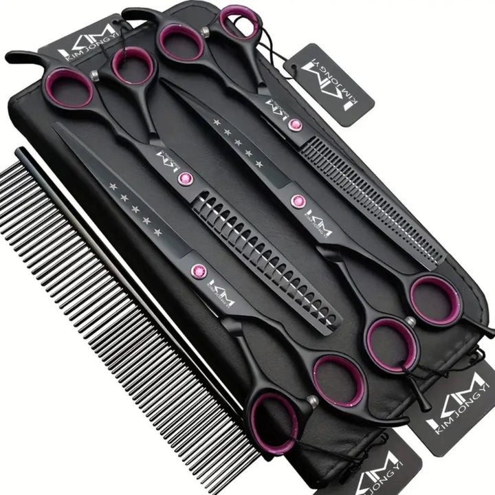 Professionelles Hundescherm Trim Set Mit Präzisionsscheren Für Haustierpflege – Ergonomischer Griff, Langlebige Qualität, Vielseitige Scherenauswahl 0