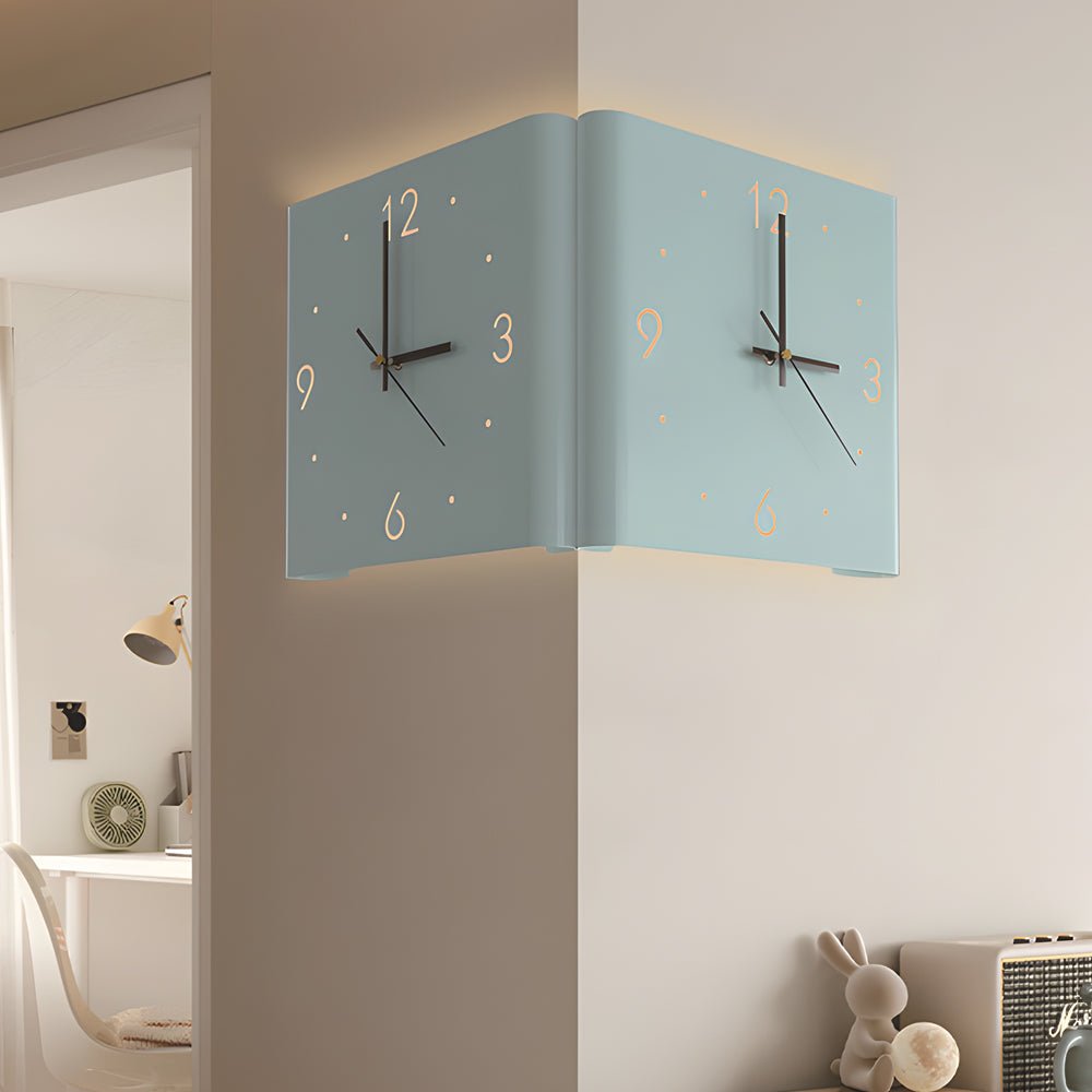 Quadratisch metallstile hinterleuchtete Led -Ecke Wanduhr moderne Wanddekoration 2