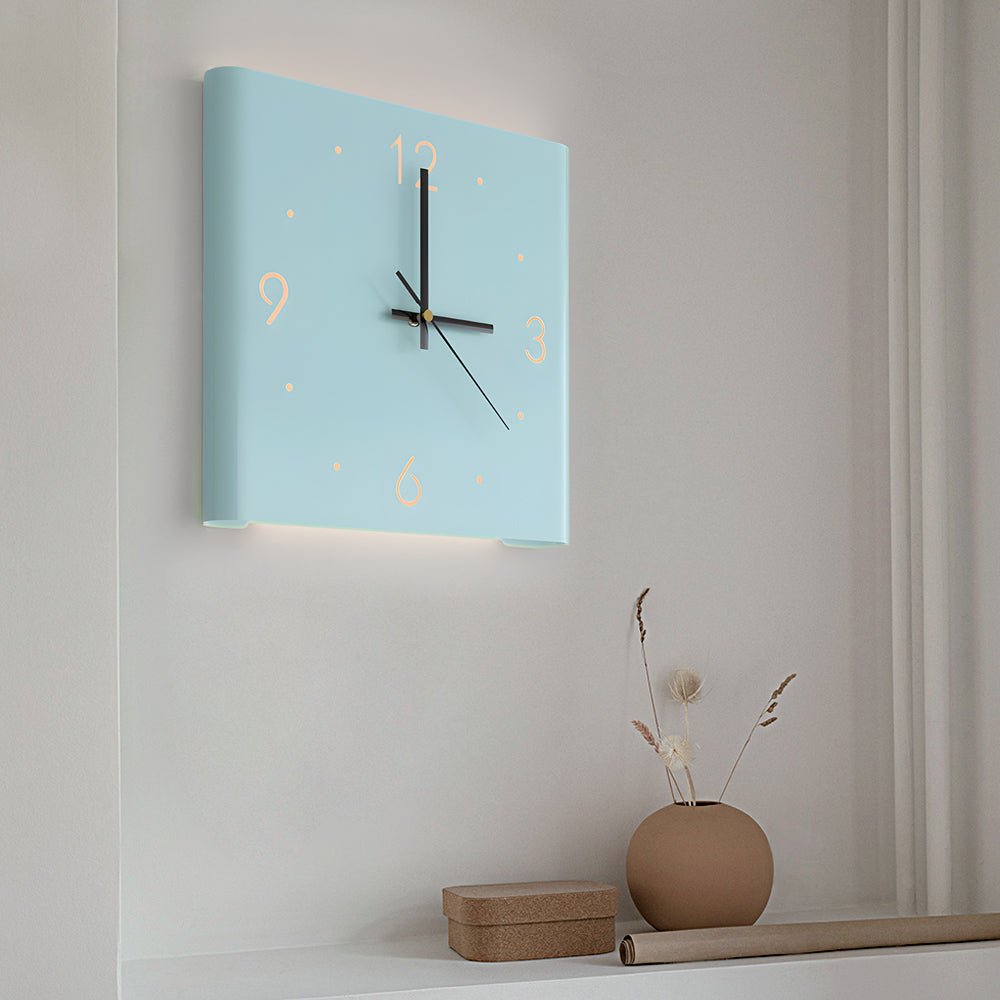 Quadratisch metallstile hinterleuchtete Led -Ecke Wanduhr moderne Wanddekoration 8