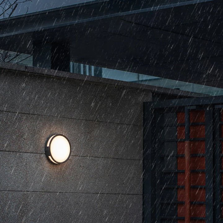 Ray Moderne Runde Metall/ Außen Wasserdichte Wandleuchte, Schwarz 4