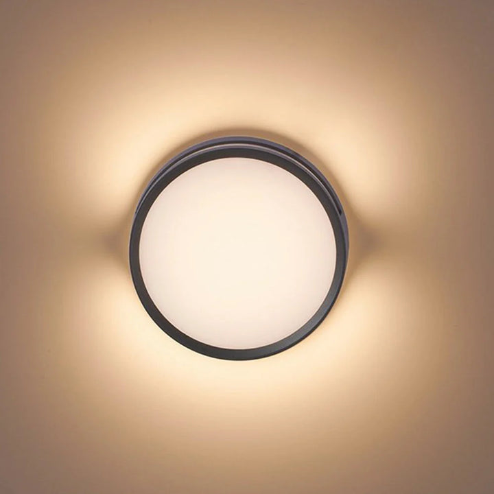 Ray Moderne Runde Metall/ Außen Wasserdichte Wandleuchte, Schwarz 7