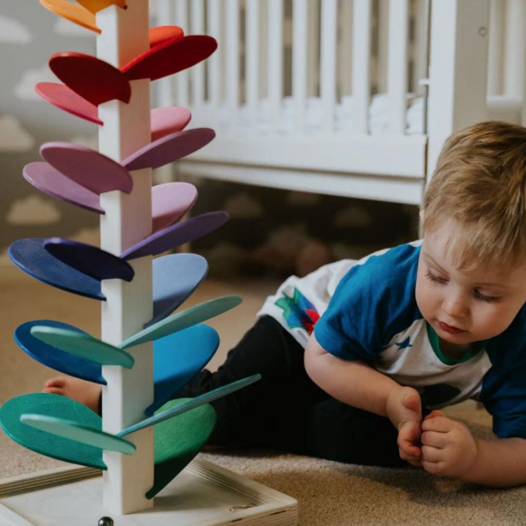 Regenbogen-Murmelturm – Kreatives Holzspielzeug – Fördert Farben & Klänge für Kinder ab 3 Jahren 5